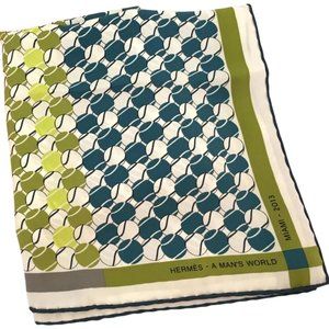 HERMES - NEW Blue Green Carre H Silk Miami 2013 Scarf/Wrap